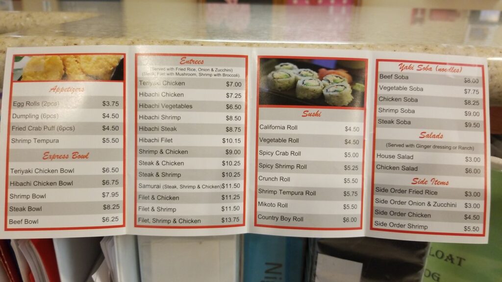 Mikoto Express Menu 4