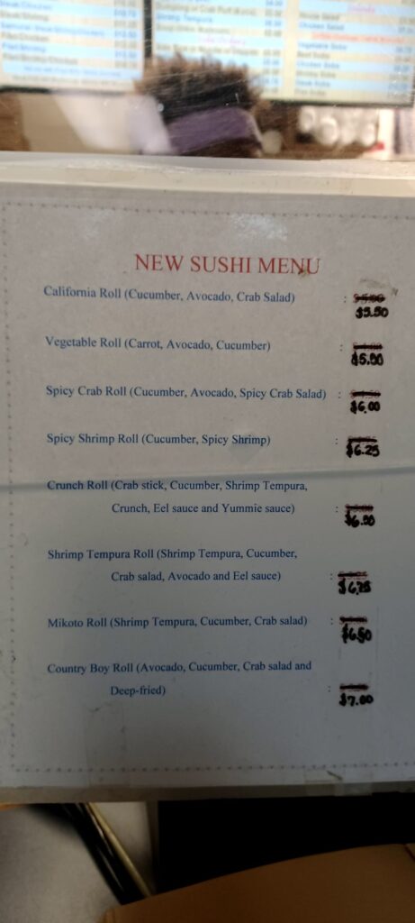 Mikoto Express Menu 5